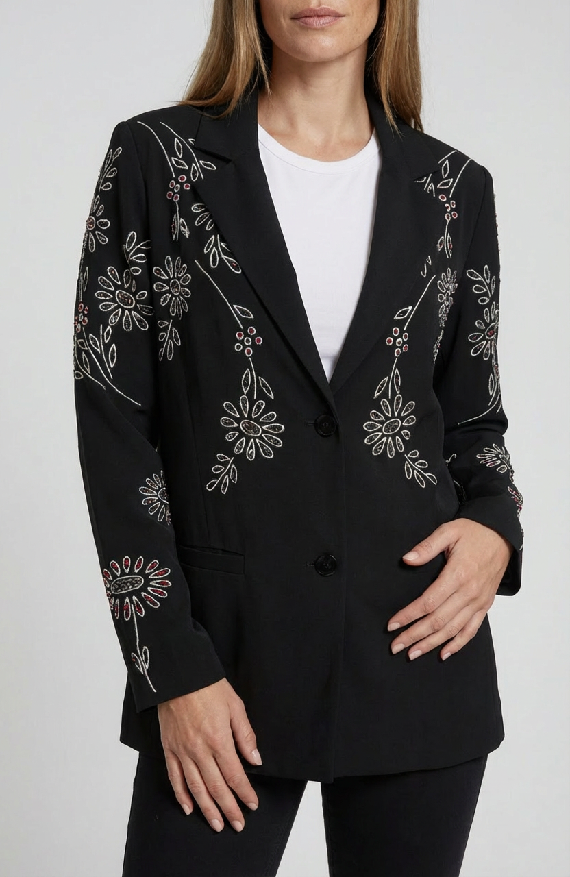 זקט פרחים קדמי קרוב